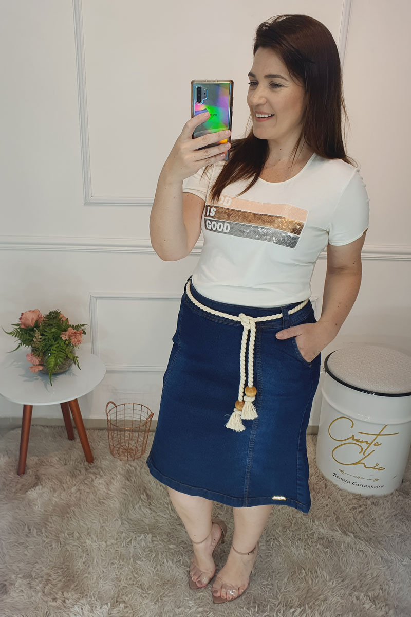 31283 Saia Jeans C/Recortes