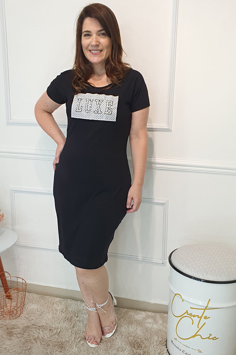 9145 Vestido Malha Canelada "Luxe"