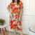 9158 Vestido Floral Manga Godê
