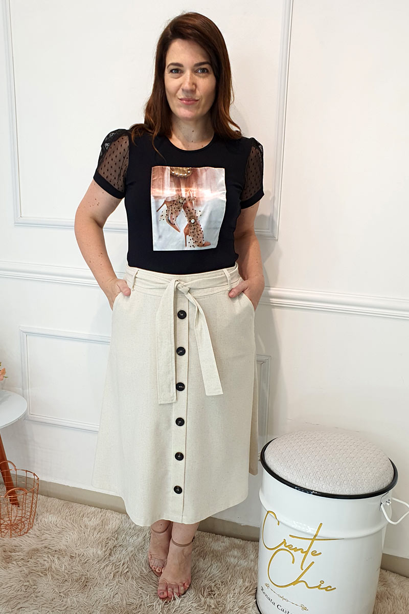 9154 T-Shirt Aplicação Tule