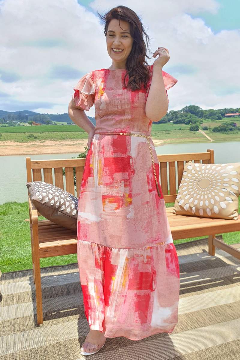 9156 Vestido Longo C/ Babado 9156 Vestido Longo C/ Babado