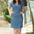 5162 Vestido Jeans Gola V Tricot