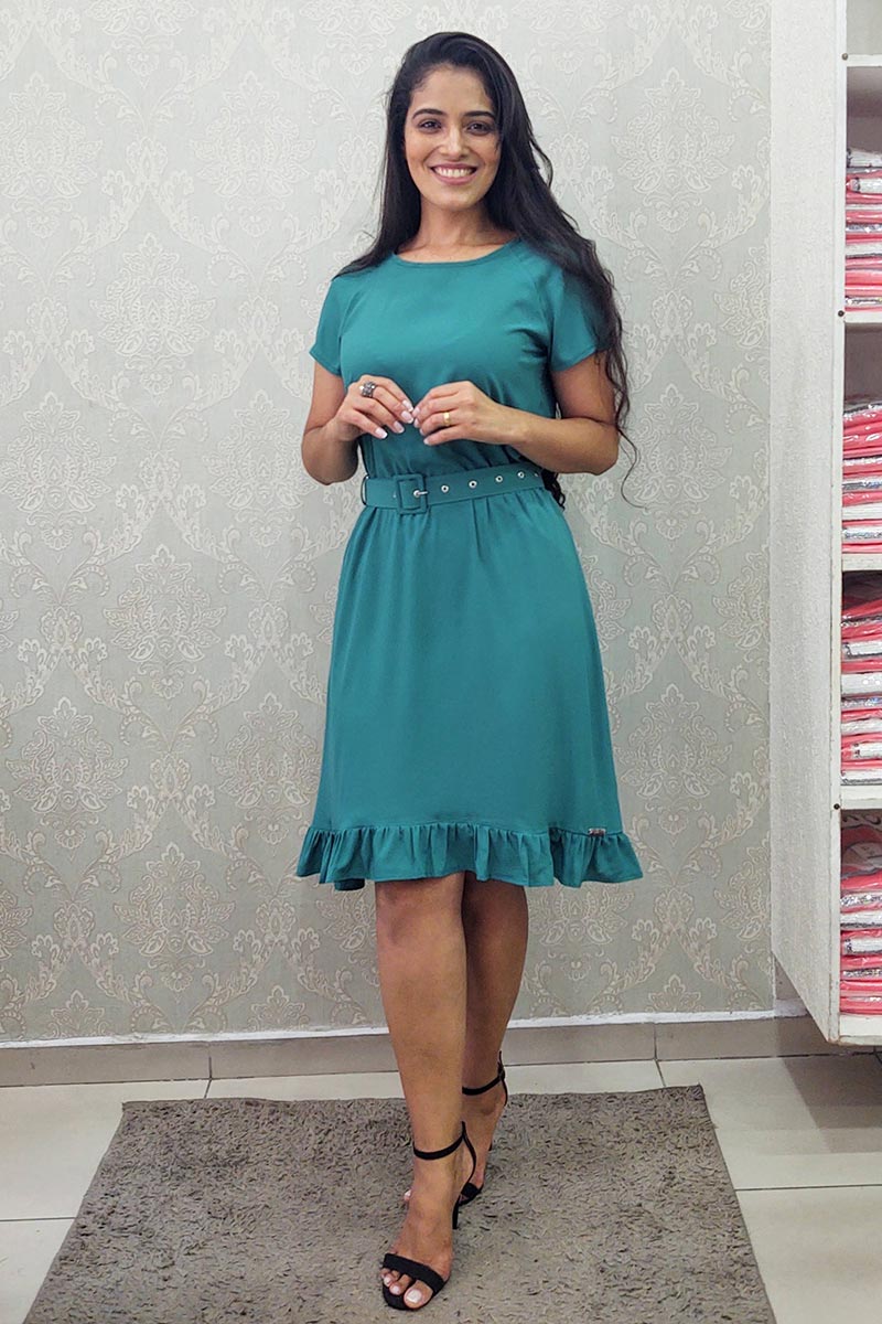 9157 Vestido Barra Babado 9157 Vestido Barra Babado