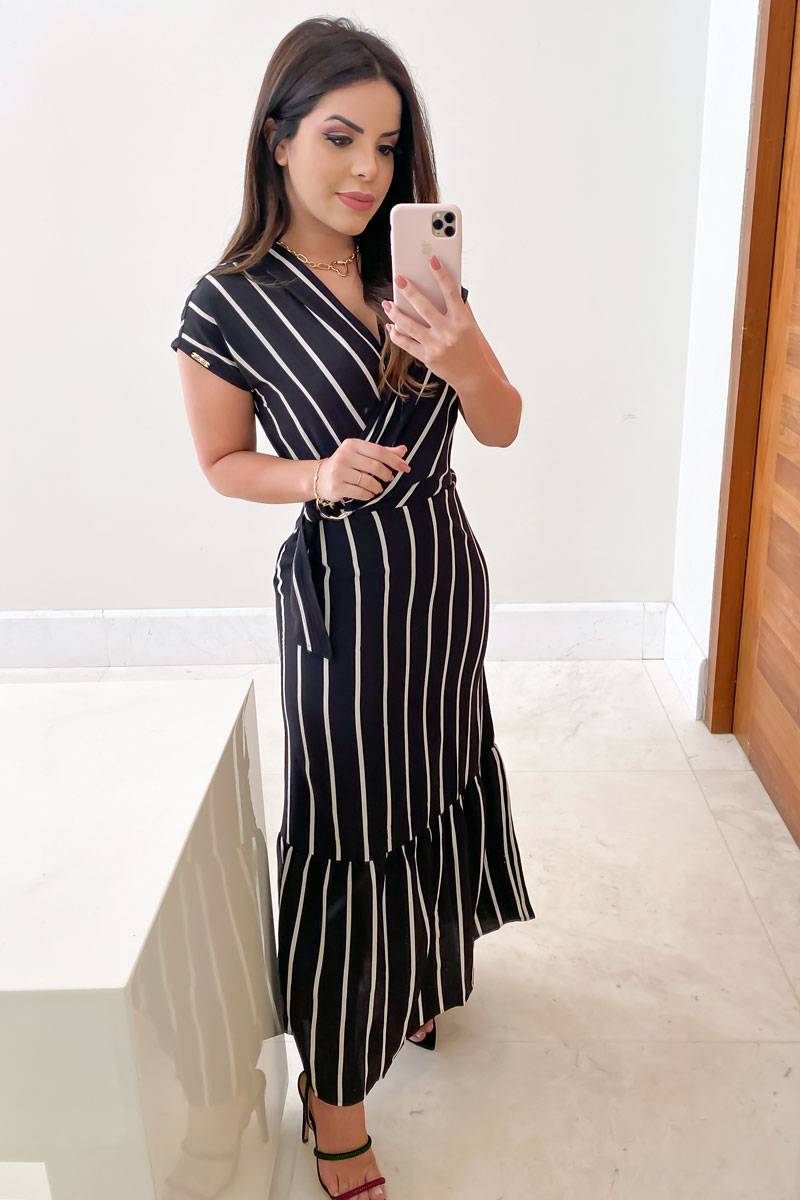9000 Vestido Longo C/ Babado