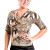 8491 Blusa  Drapeada Estampada  