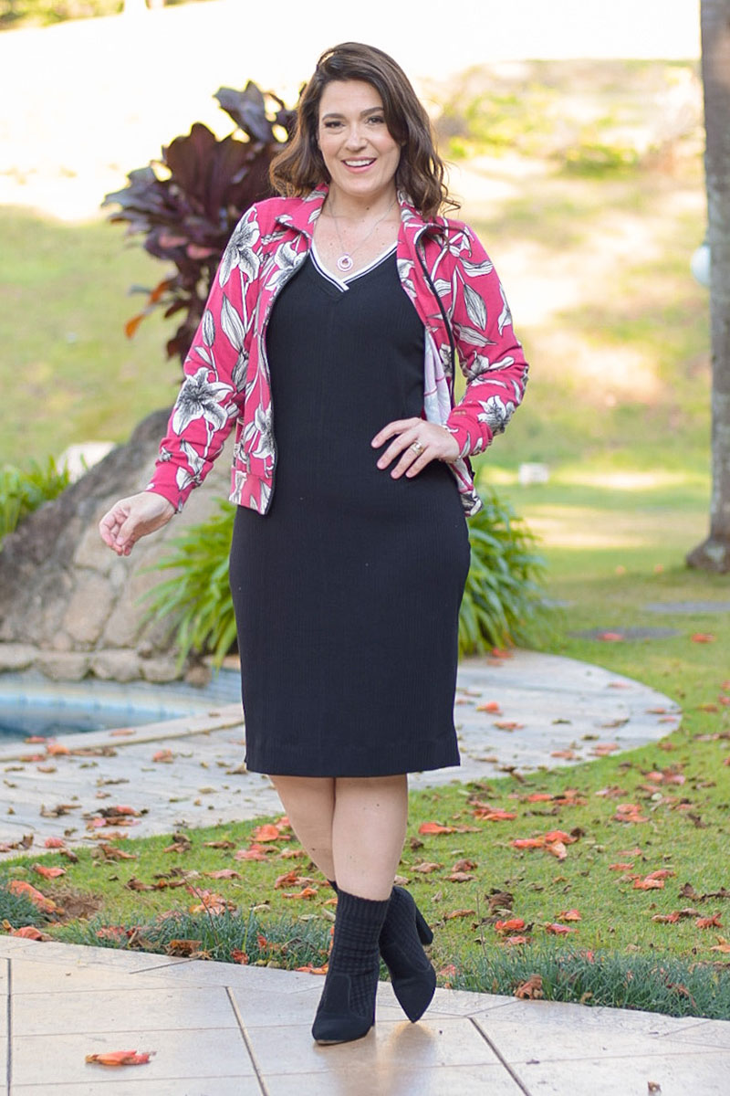 9210 Vestido C/ Punhos Retilínea 